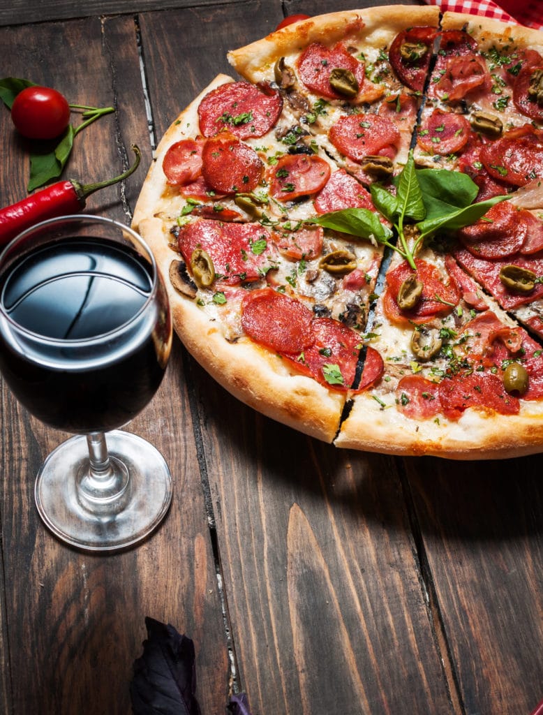 wine with pizza